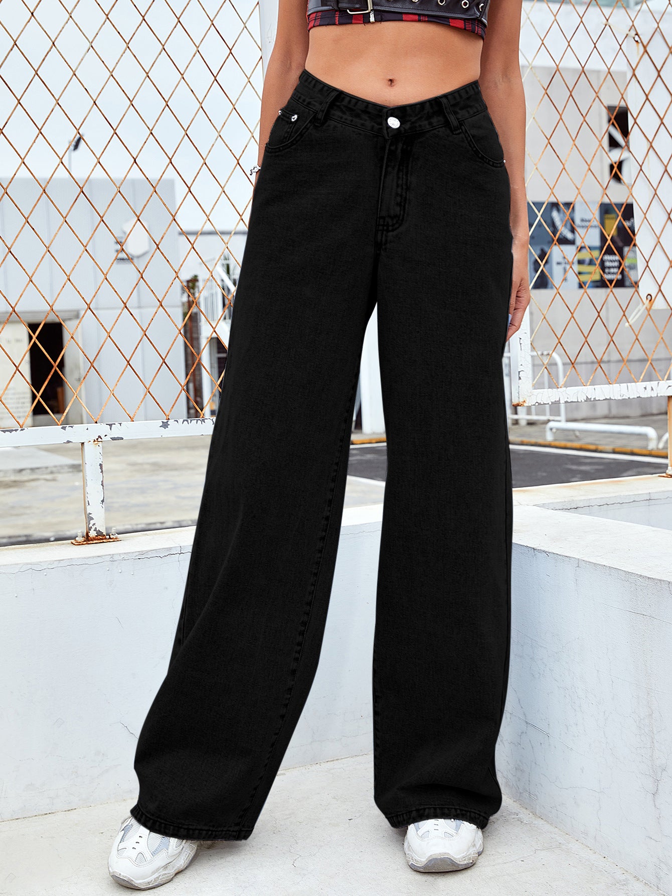 Wide Leg Black Jeans